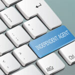 Independent agent blue keyboard key in place of the Shift key.