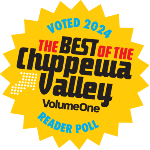 Volume One badge for being voted 2024's Best Local Insurance Office of the Chippewa Valley.